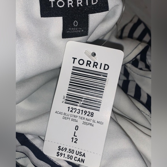 TORRID- Navy & White -Striped Sleeveless Maxi Dress ~ NWT!! - Picture 14 of 14